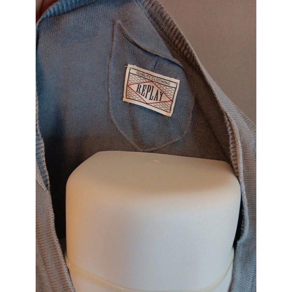 Mens Replay Original Blue Jeans Cotton Sweater XL‎ V-neck